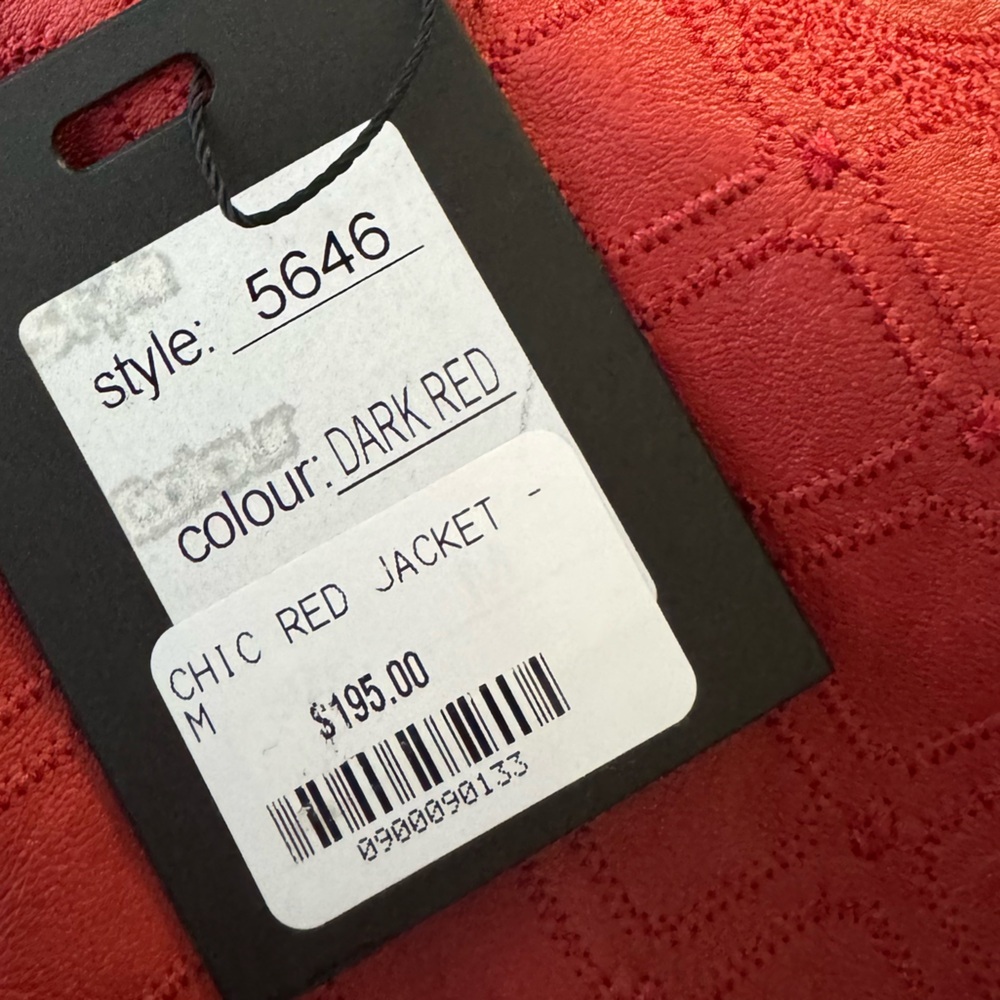 Ameri Mode Dark Red Faux Leather Jacket Nwt Size M - image 6